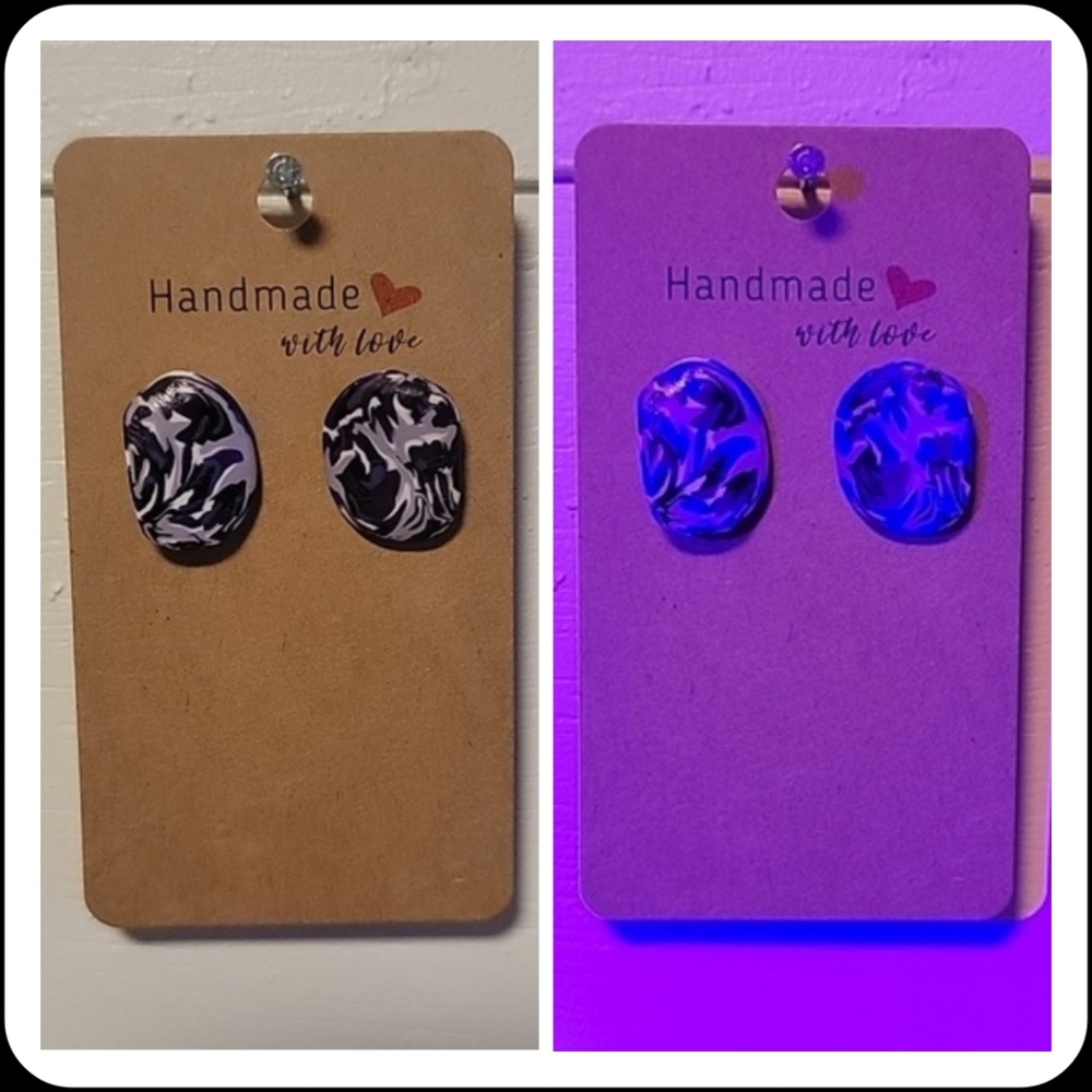 Camo "Ugly Sweater" UV Reactive Handmade Earrings